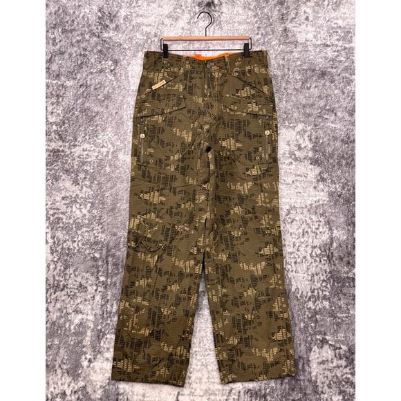Vintage Pepe Jeans Pants 36 Mens Y2K Green Ripstop All Over Print Baggy Cargo - Picture 1 of 7